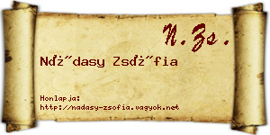 Nádasy Zsófia névjegykártya